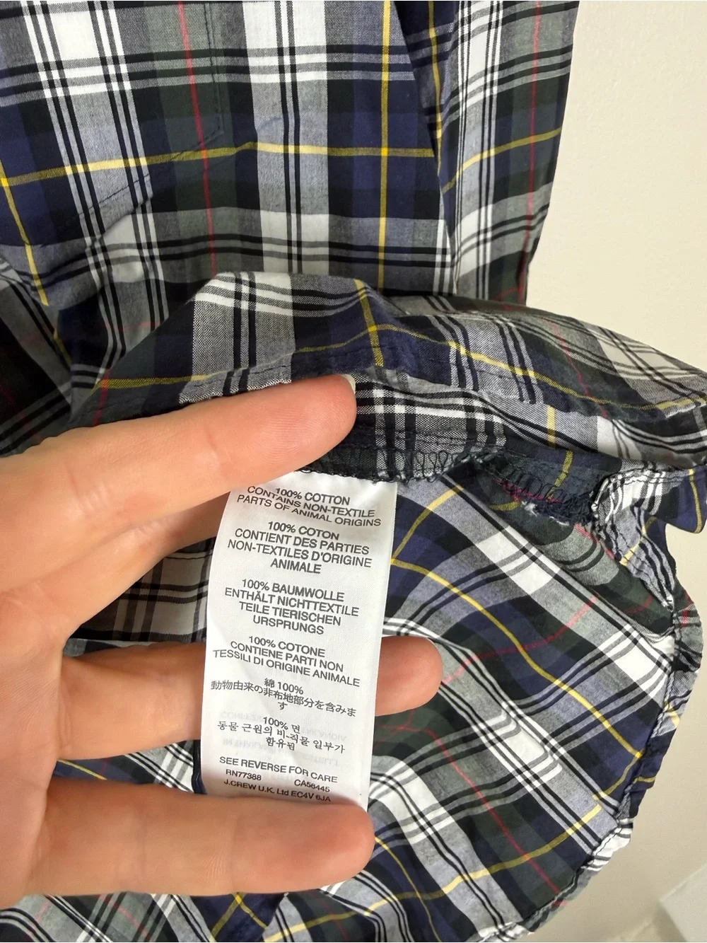 J. CREW Shrunken Boy Shirt in Forest Plaid